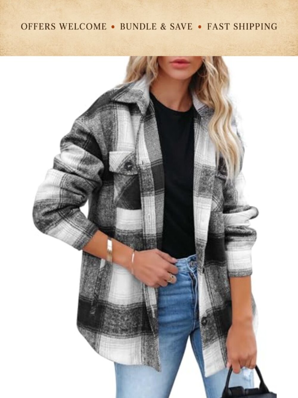 Women's Corduroy Shacket Button Down Boyfriend Oversized Long Sleeve Top